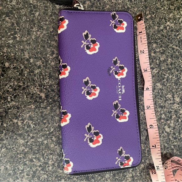 Coach Purple Wallet with Floral Design - Picture 1 of 4